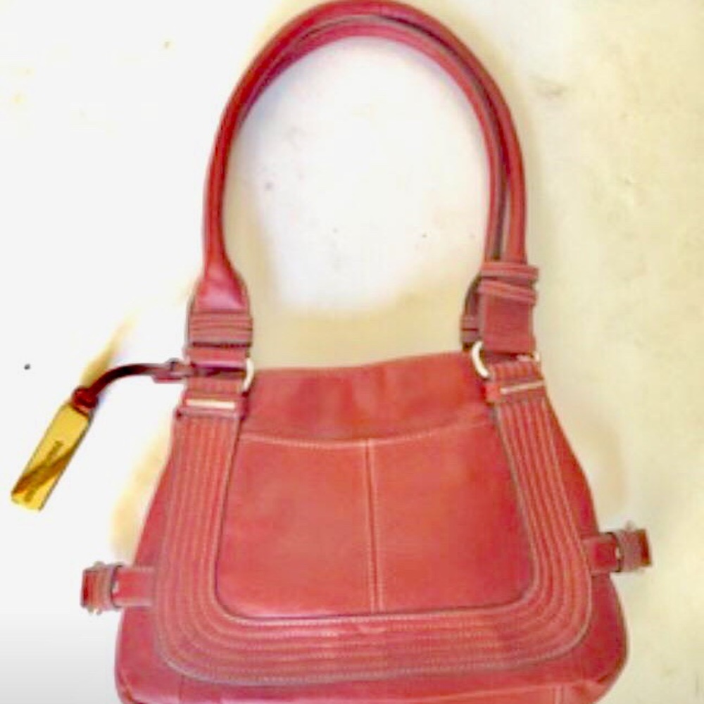Tignanello red pebbled leather Handbag New!